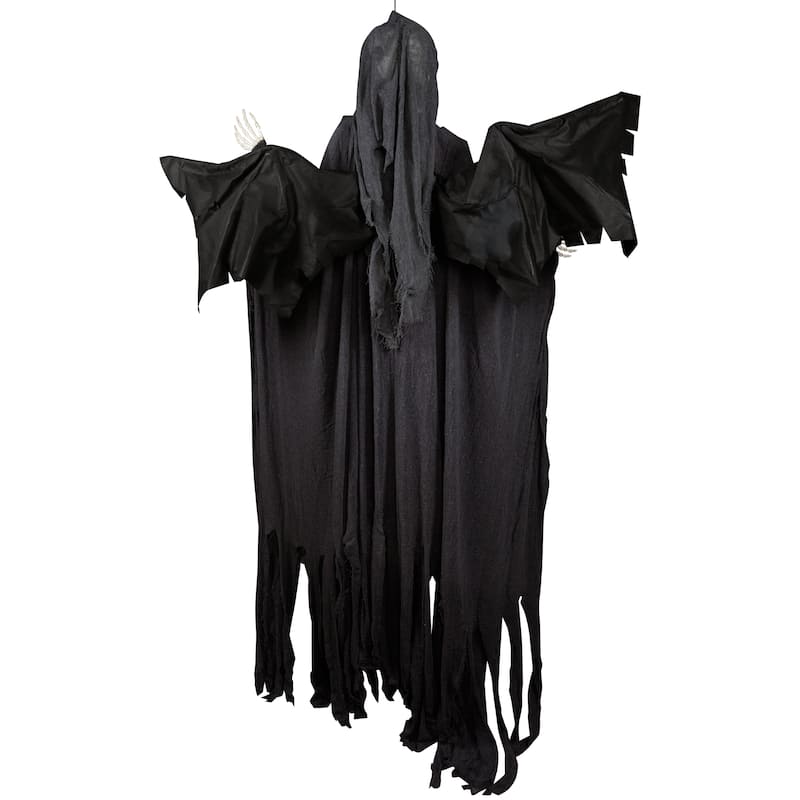 66" Pre-Lit Black & Red Sonic Skeletal Reaper Wings Halloween Decor