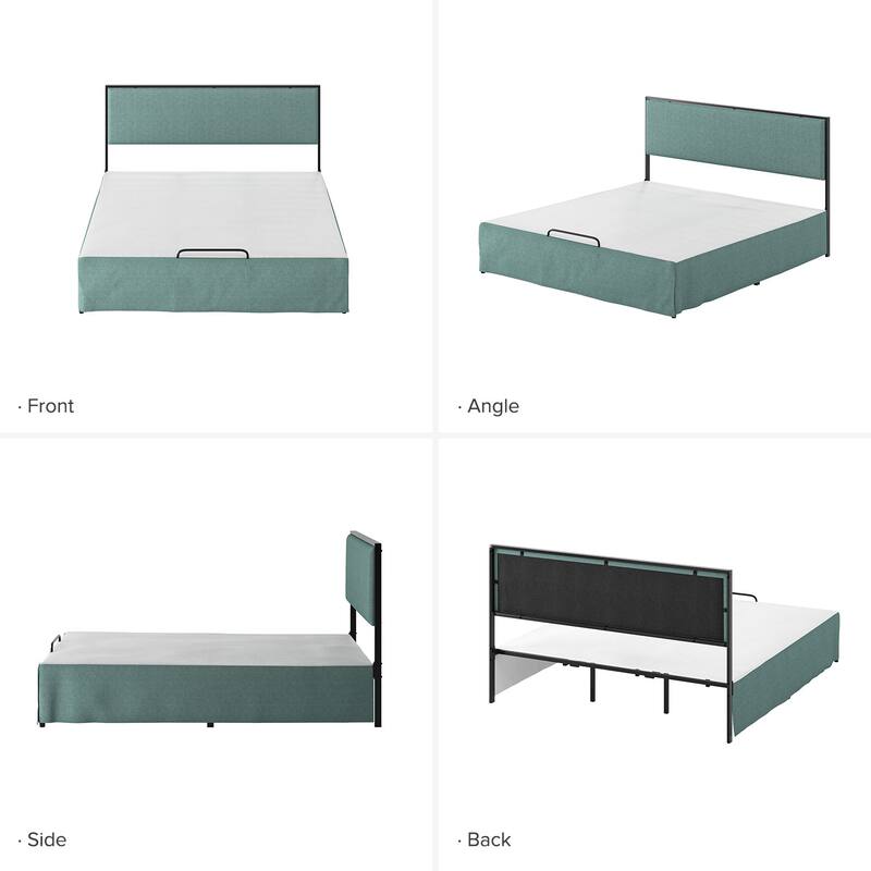 Oliver Modern Washable Slipcover Bed Upholstered Metal by HULALA HOME