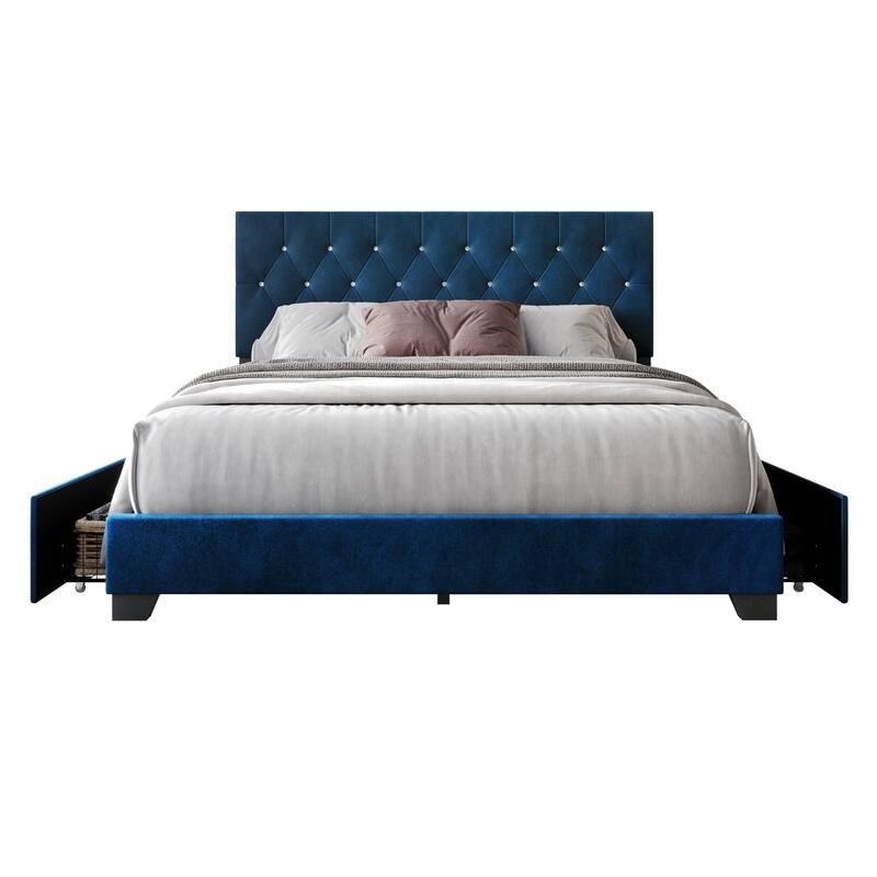 Sheffield Tufted Upholstered Storage Platform Bed