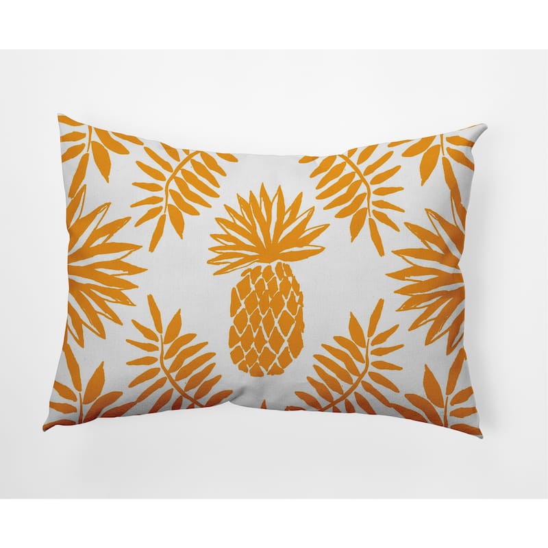 Pineapple Leaves Indoor/Outdoor Throw Pillow - Mango - 14" x 20"
