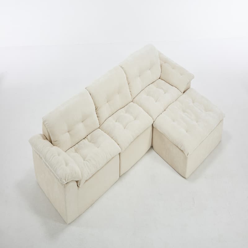 Modular Convertible Cushioned Sleeper Sofa Set
