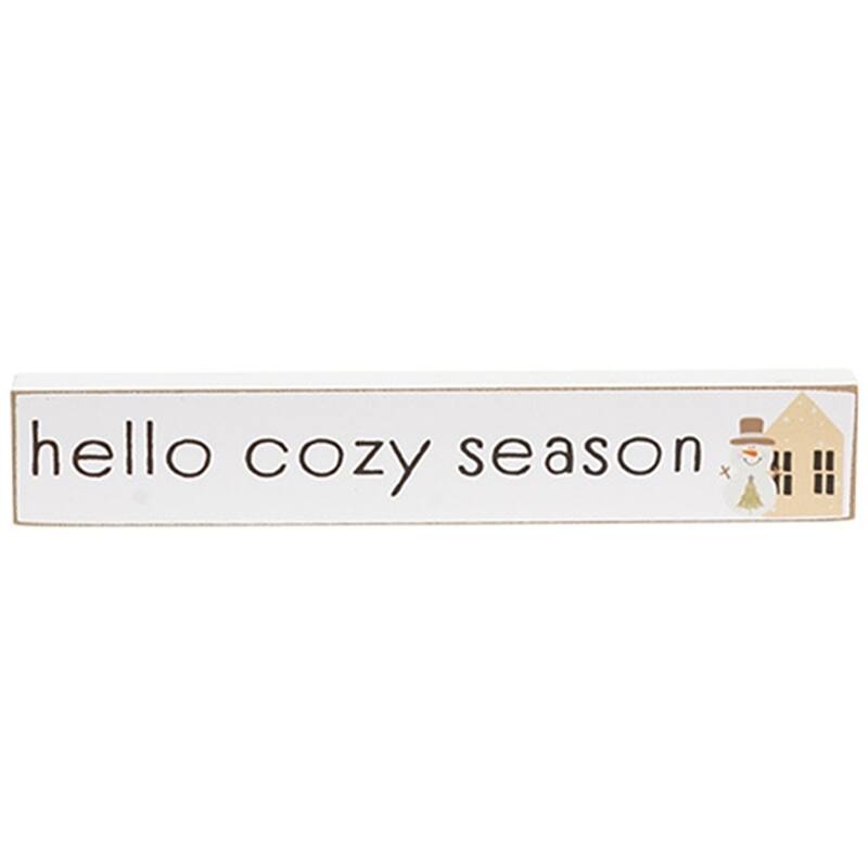 Hello Cozy Season Mini Sticks for Winter Home Decor 3 Asstd. - 6" x 0.5" x 1"
