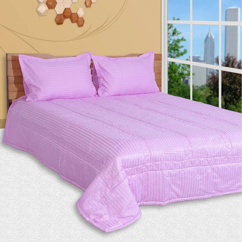 Just Linen Micro Poly Sateen Pencil Striped Pack of 4 Full Size Pillow