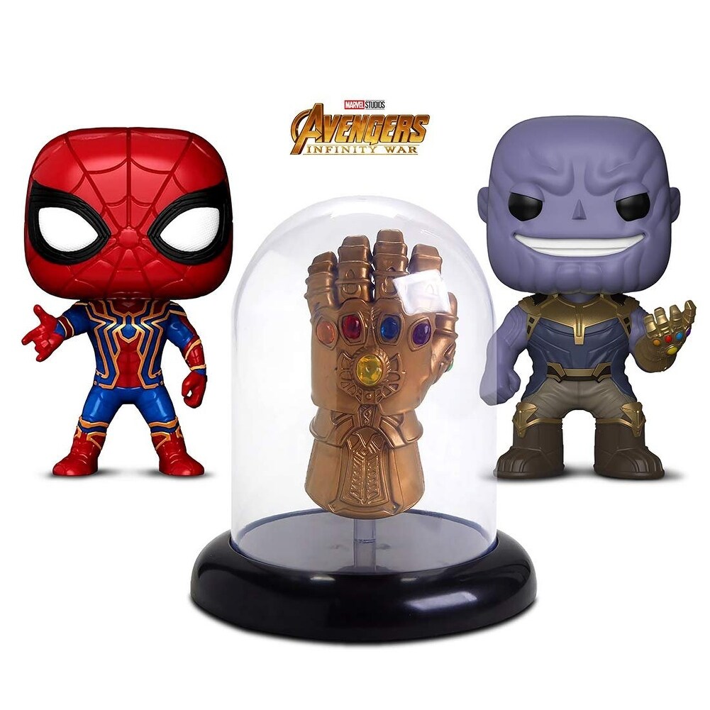 Shop Funko Pop Marvel Avengers Infinity War Thanos Iron Spider And Infinty Gauntlet In Display Dome Collectible 3 Items Overstock 27869603