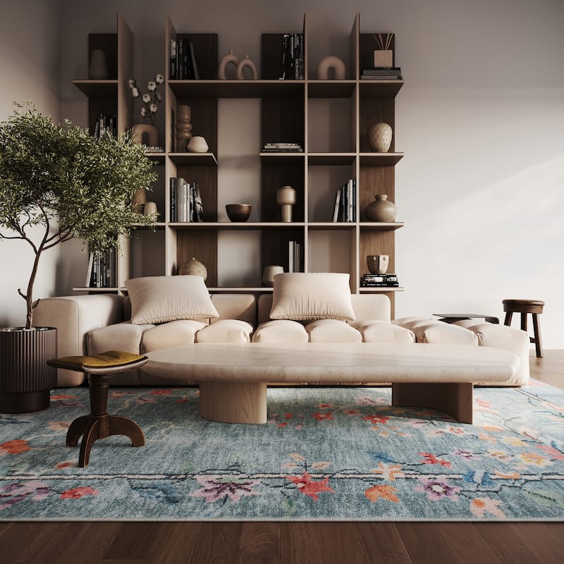 Nuloom Liorena Traditional Floral Washable Rug