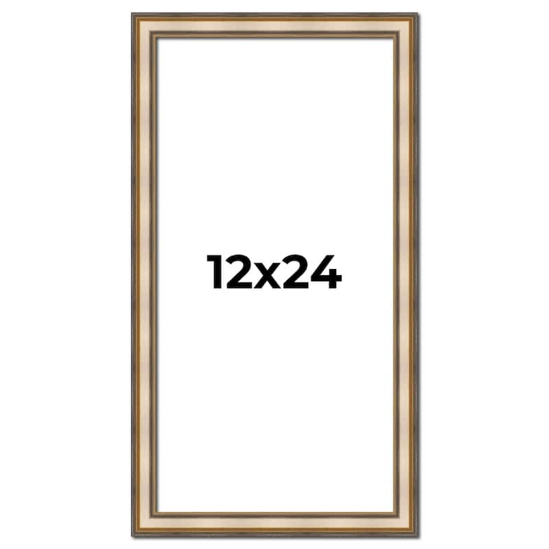 12x24 Frame Gold Solid Wood Shadow Box Width 1.5 Inches | Interior Frame Depth 2 3/8 Inches