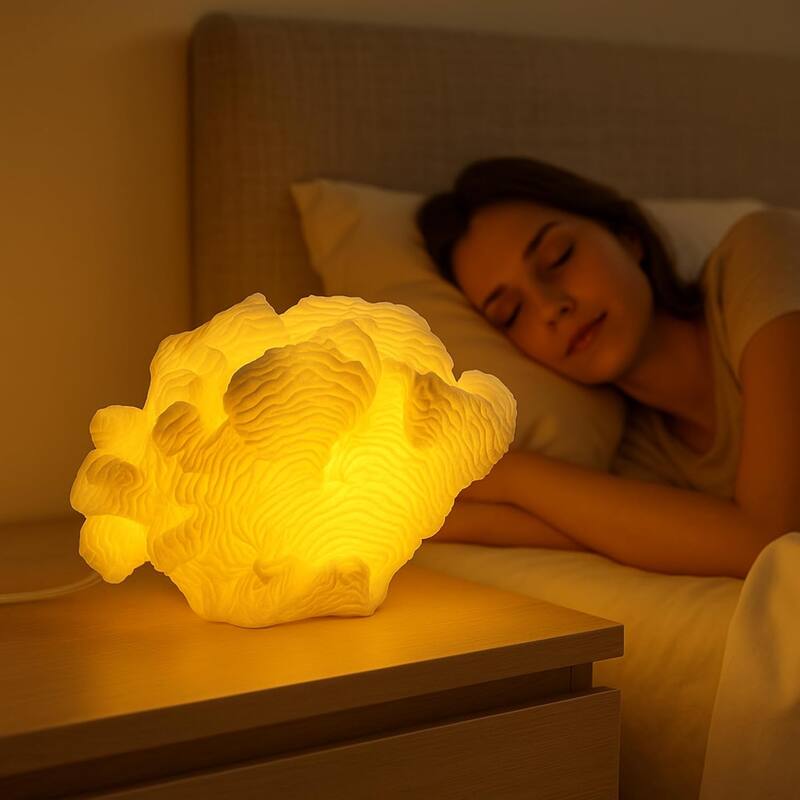 Coral Cloud Table Lamp Sculpted Sandstone Organic Accent Lighting