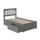 preview thumbnail 1 of 5, Mission Twin XL Platform Bed with Footboard and 2 Drawers in Grey Grey - Twin XL