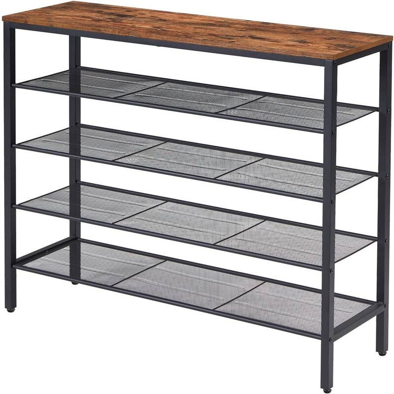 Industrial Shoe Rack - 11.81"D x 39.37"W x 37.4"H