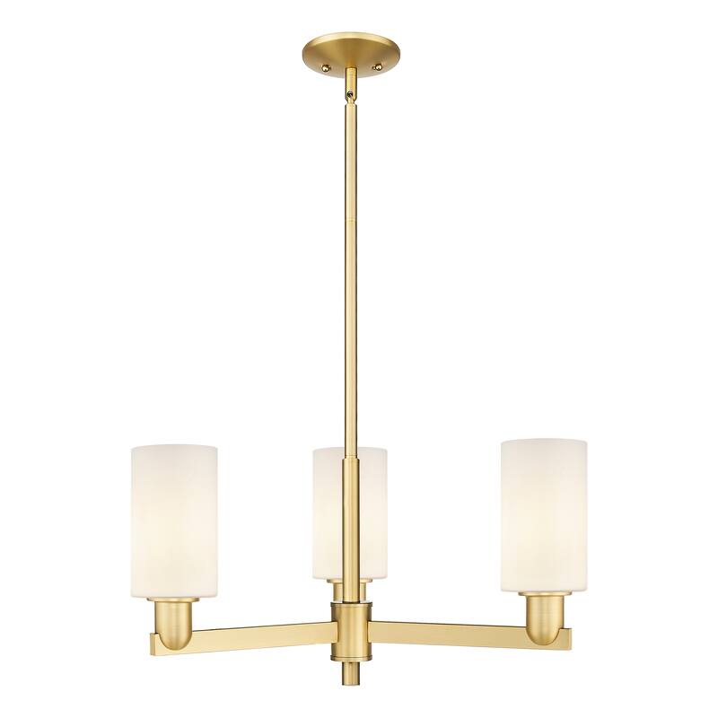 Innovations Lighting Endless Possibilities Arcadia - Clymer - 3 Light 26" Stem Hung Chandelier - Satin Gold/Matte White