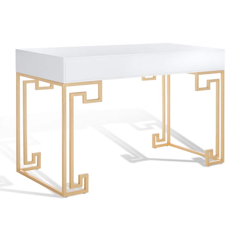 SAFAVIEH Couture Aiman Lacquer White/ Gold Writing Desk