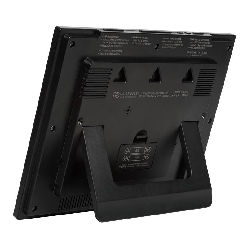 Atomic Digital Clock with Temp & Forecast in Gray/Silver, 512-85937