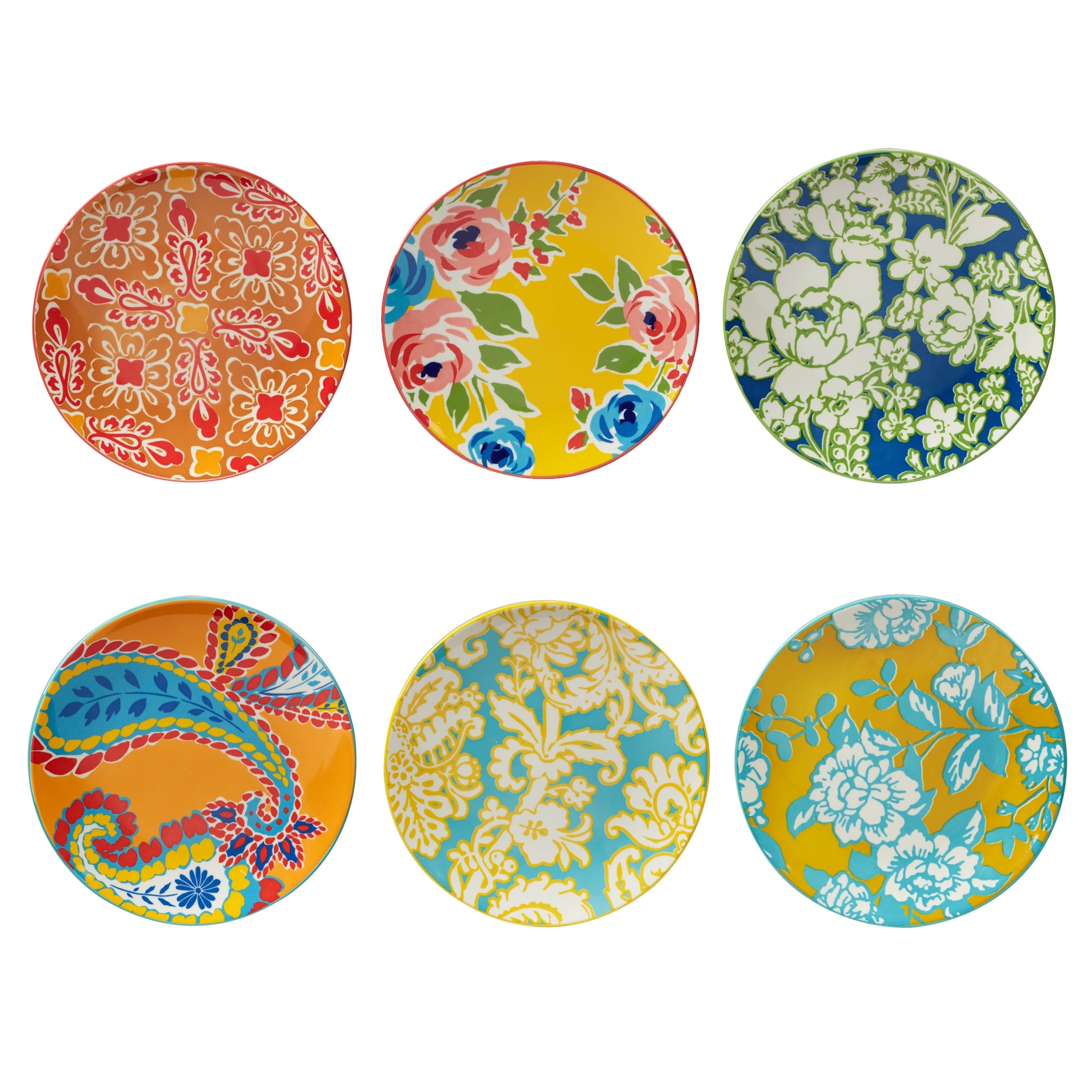 Certified International Damask Floral 8.5-inch Salad/Dessert Plates, 6  Assorted Designs - On Sale - Bed Bath & Beyond - 33448046