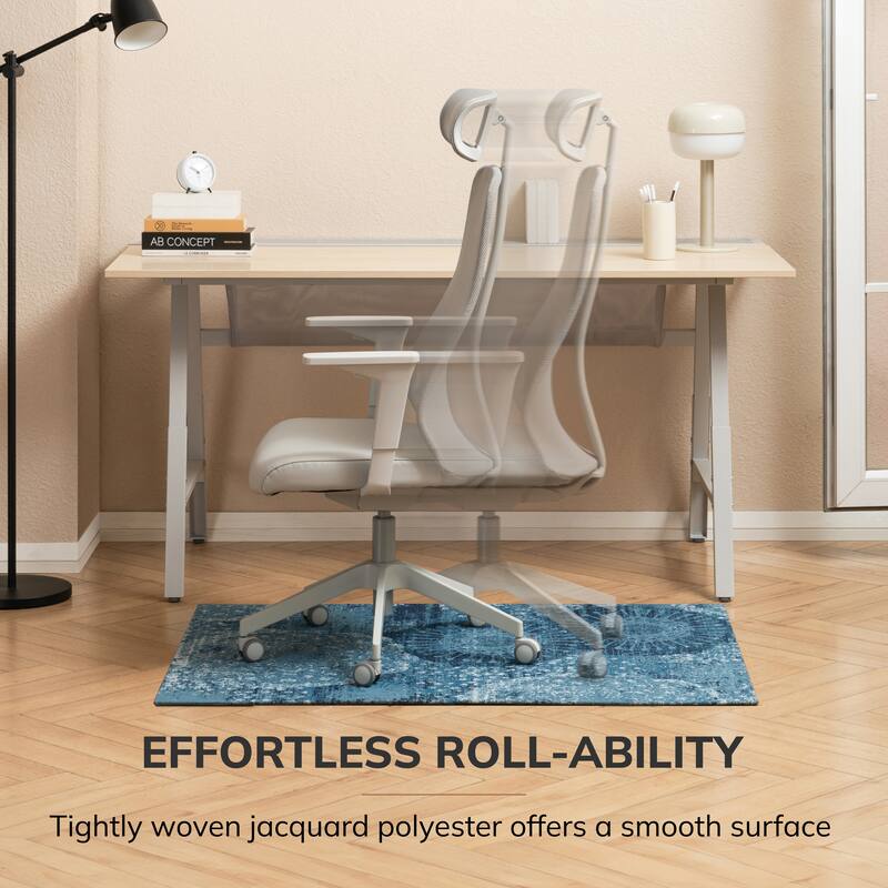 Jani 40"x54" Rug'd Chair Mat-Rug Style Office Chairmat for Carpet & Hard Floors| 0.5" Thick |Non-Slip, Foldable Desk Chair Mat