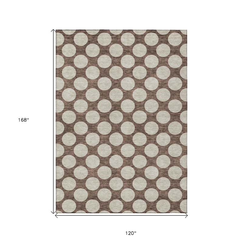 HomeRoots Polka Dot Transitional Rectangle Outdoor Rug