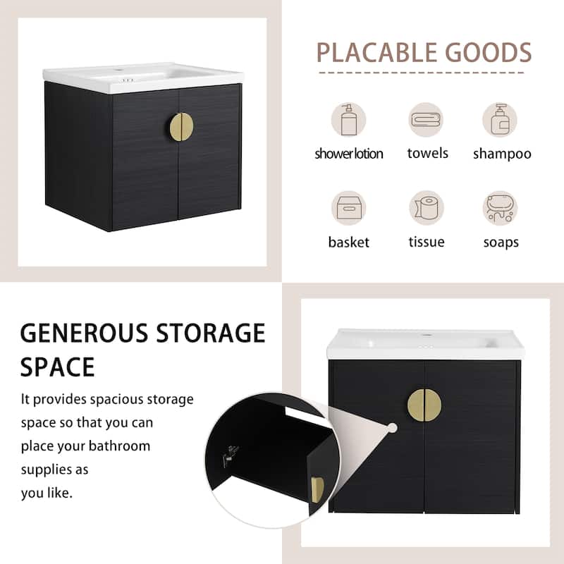 60 Inch Soft Close Doors Bathroom Vanity With Sink