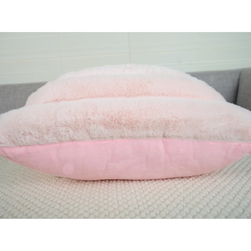 Madrid Collection Ultra Soft Ribbed Faux Fur Throw Pillow
