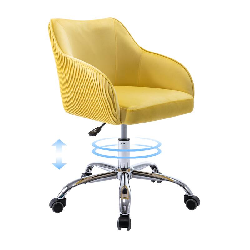 Corvus Braff Velvet Upholstered Adjustable Ergonomic Office Chair