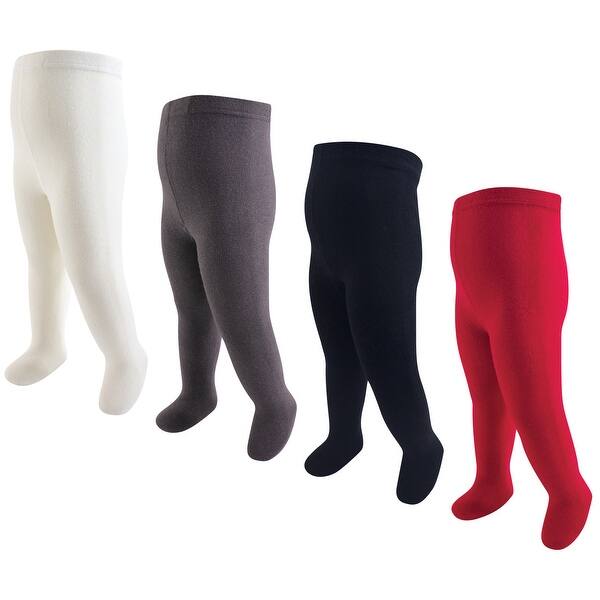 slide 1 of 1, Hudson Baby Infant Girl Cotton Rich Tights, Red Navy Red Navy - 0-9 Months