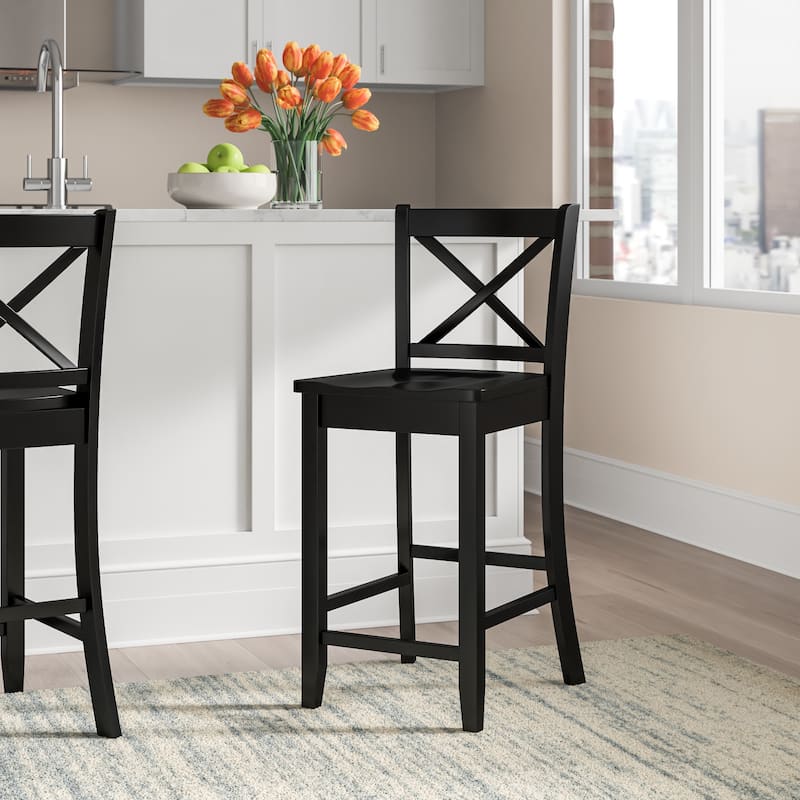 Amravati Wooden X-Back 24-Inch Counter Stool
