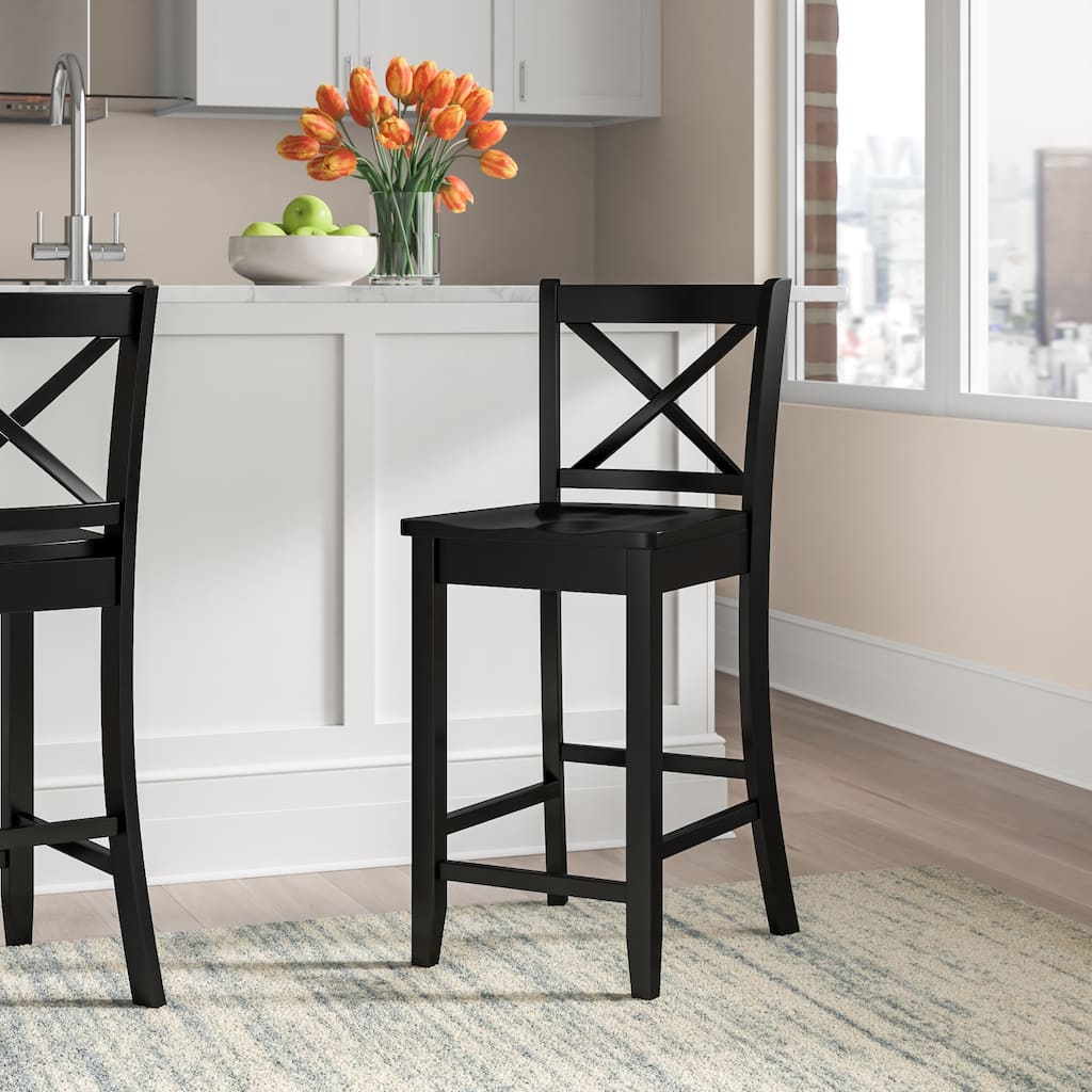 Amravati Wooden X-Back 24-Inch Counter Stool