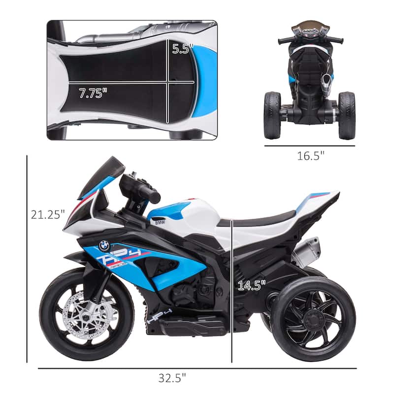 Aosom Licensed 6V Kids Ride on Motorcycle, Off-Road Battery Powered Three Wheels Dirtbike with USB, AUX