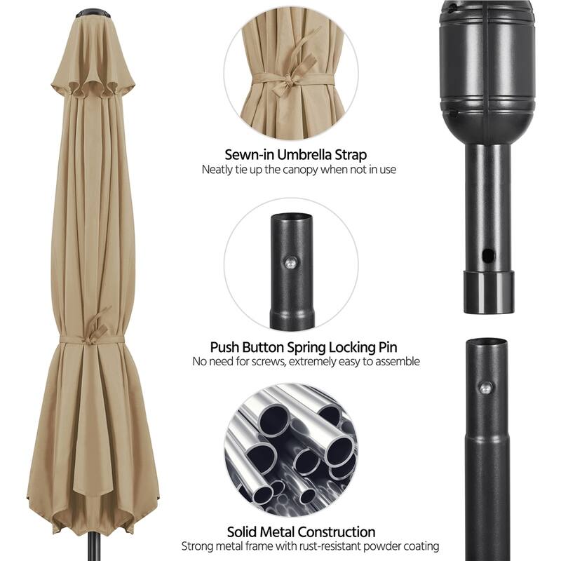 Yaheetech 10FT Patio Umbrella Outdoor Umbrella for Garden, Deck, Backyard, Pool, Beach