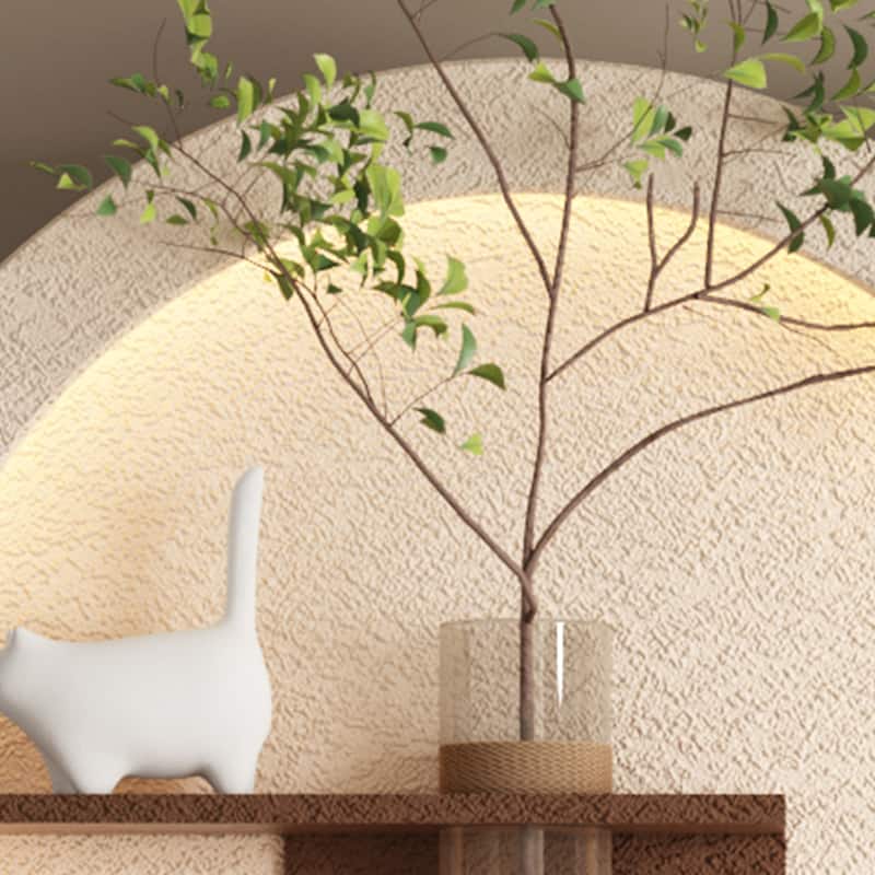 Roomfitters LED Sandstone Wall Art, 3D Round Sculpture with Light and Fake Rabbit Statue, Light Coffee