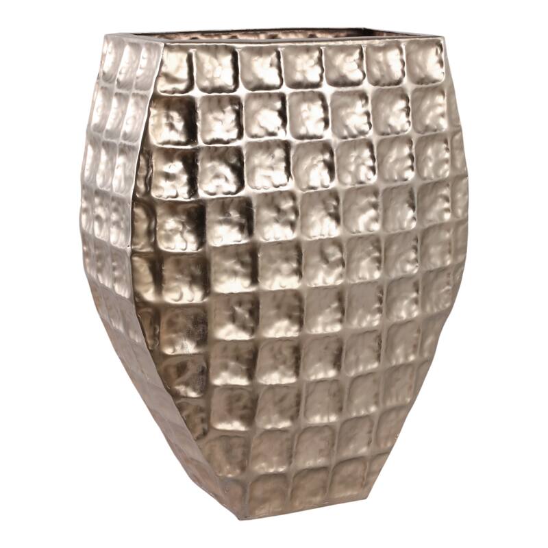 Aluminum Planter Textured Geometric Tapered Square Modern Accent