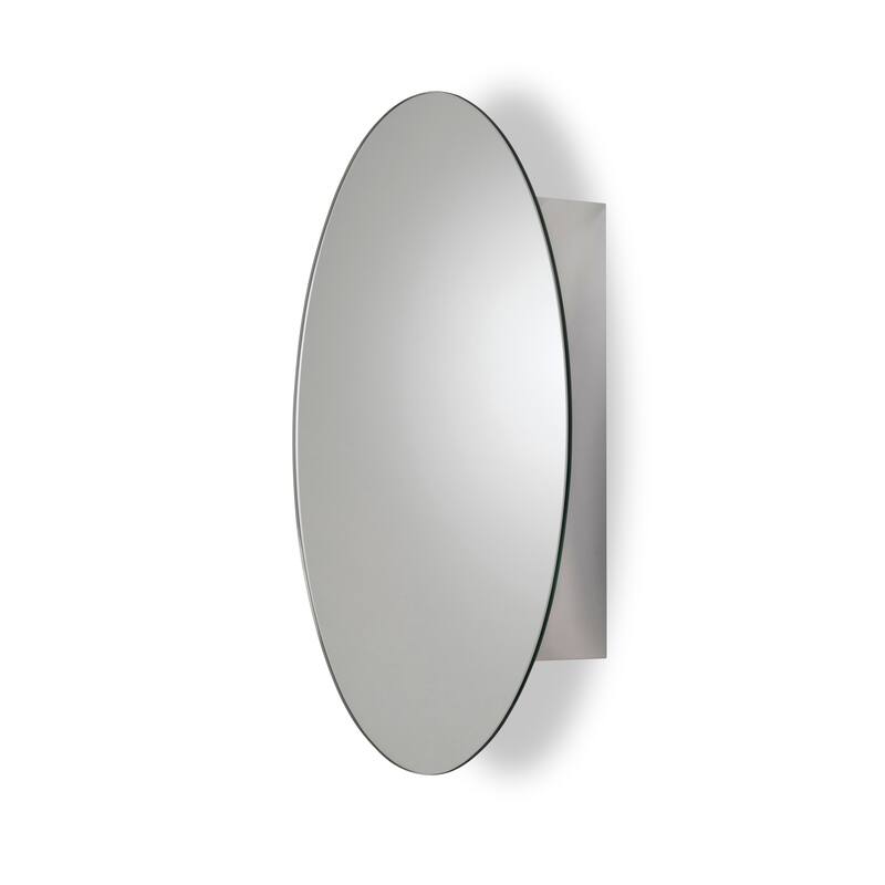 Croydex Surface Mount Tay Oval Stainless Steel Mirror Medicine Cabinet - 18"x26"