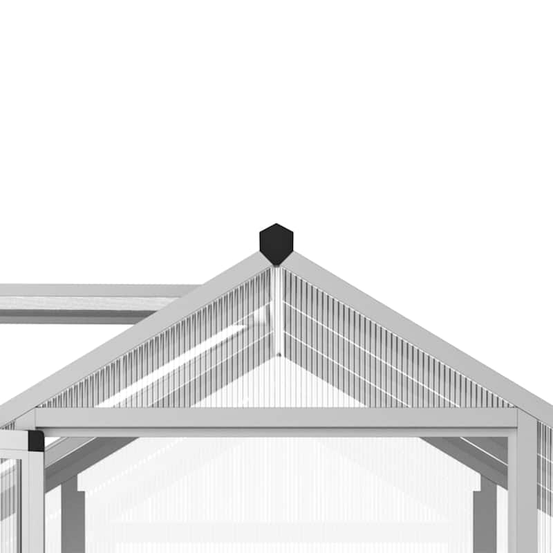 Outsunny 10' L x 6' W Polycarbonate Walk-In Greenhouse with Rooftop Vent & UV-Resistant Walls