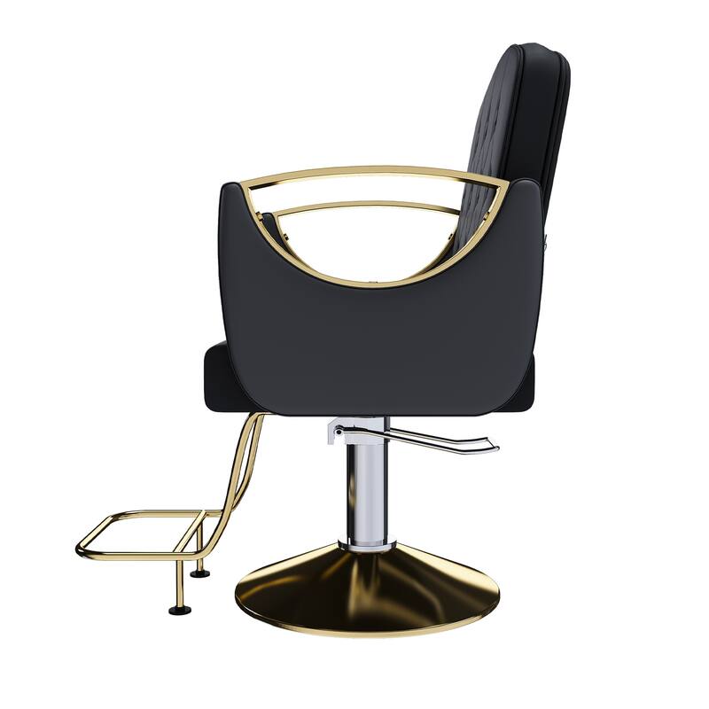 Roomfitters Professional Hydraulic Salon Chair with 360° Swivel, Heavy Duty Barber Stylist Chair with Gold Base