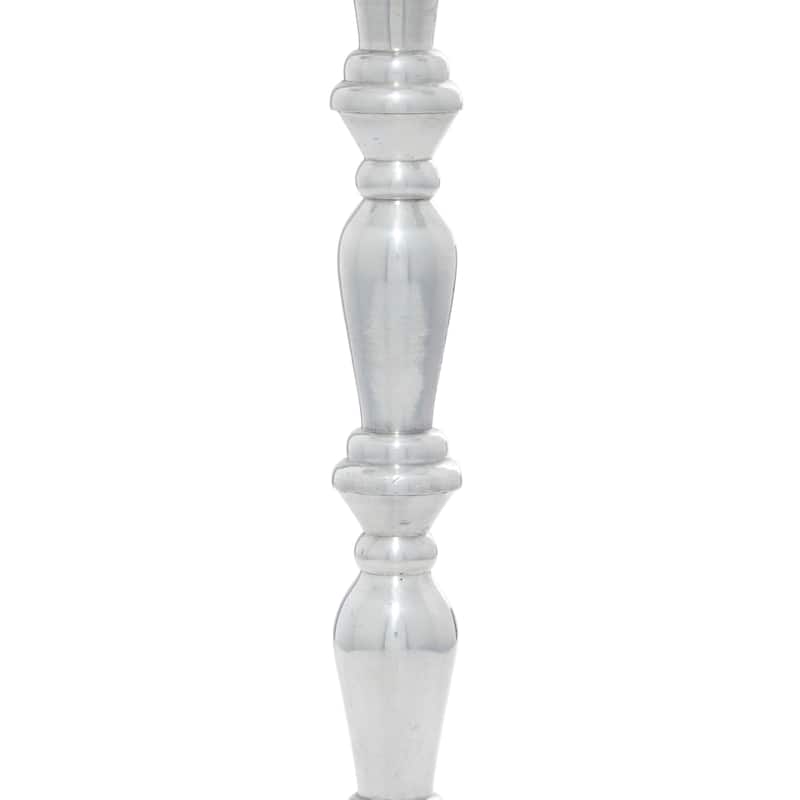 Aluminum Metal Candelabra - Silver - Roche River Decor - 10"W x 10"L x 23"H