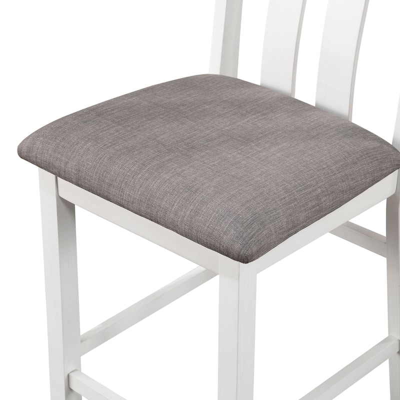 Badia Transitional White Wood 5-Piece Counter Height Table Set by Furniture of America