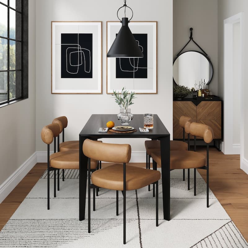 Nathan James Dahlia Counter Height Barstool or Dining Chair with Back and Upholstered Cushion