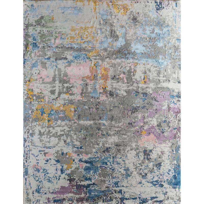 HomeRoots Abstract Contemporary Rectangle Area Rug - 120.00 in. x 96.00 in. x 0.25 in.