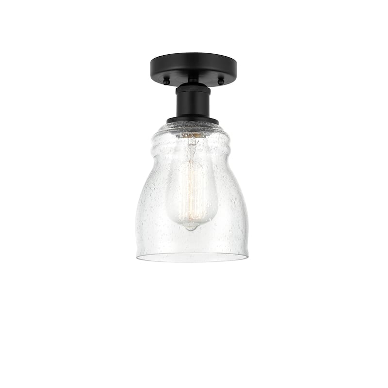 Innovations Lighting Ellery - 1 Light 5" Semi-Flush Mount - Seedy/Matte Black