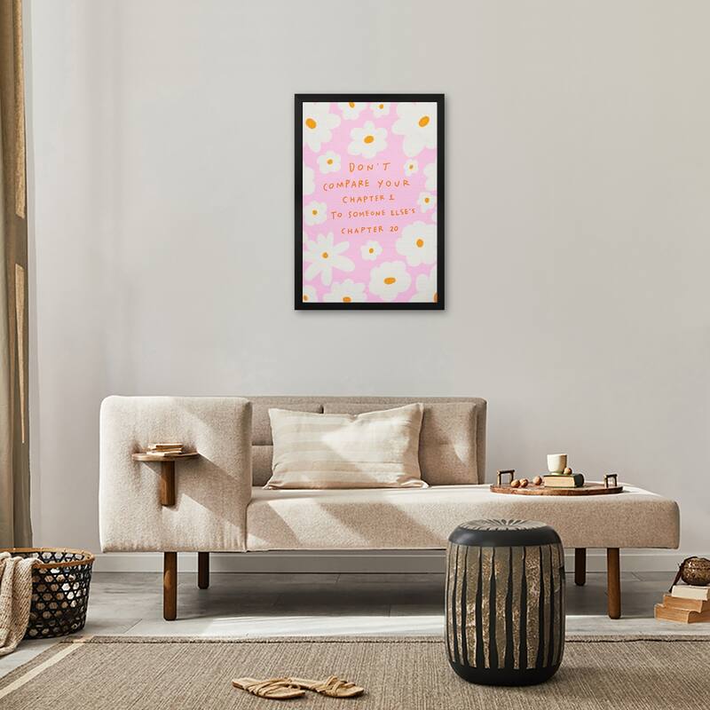 Don't Compare Your Chapters Premium Framed Poster by Kartika Paramita