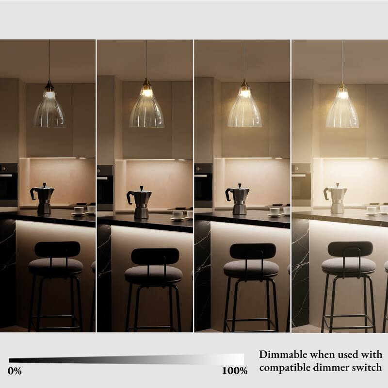 Modern LED 1-Light Pendant Light for Kitchen Island Dining Room - Clear - 7.5" Dia. x 10.2" H