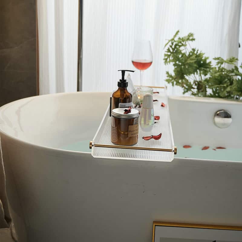 Bath Tray for Bathtub, Luxury Bathtub Caddy Tray, 1 or 2 Person Bath and Bed Tray,Organizer Tray Bath Caddy Tub Table