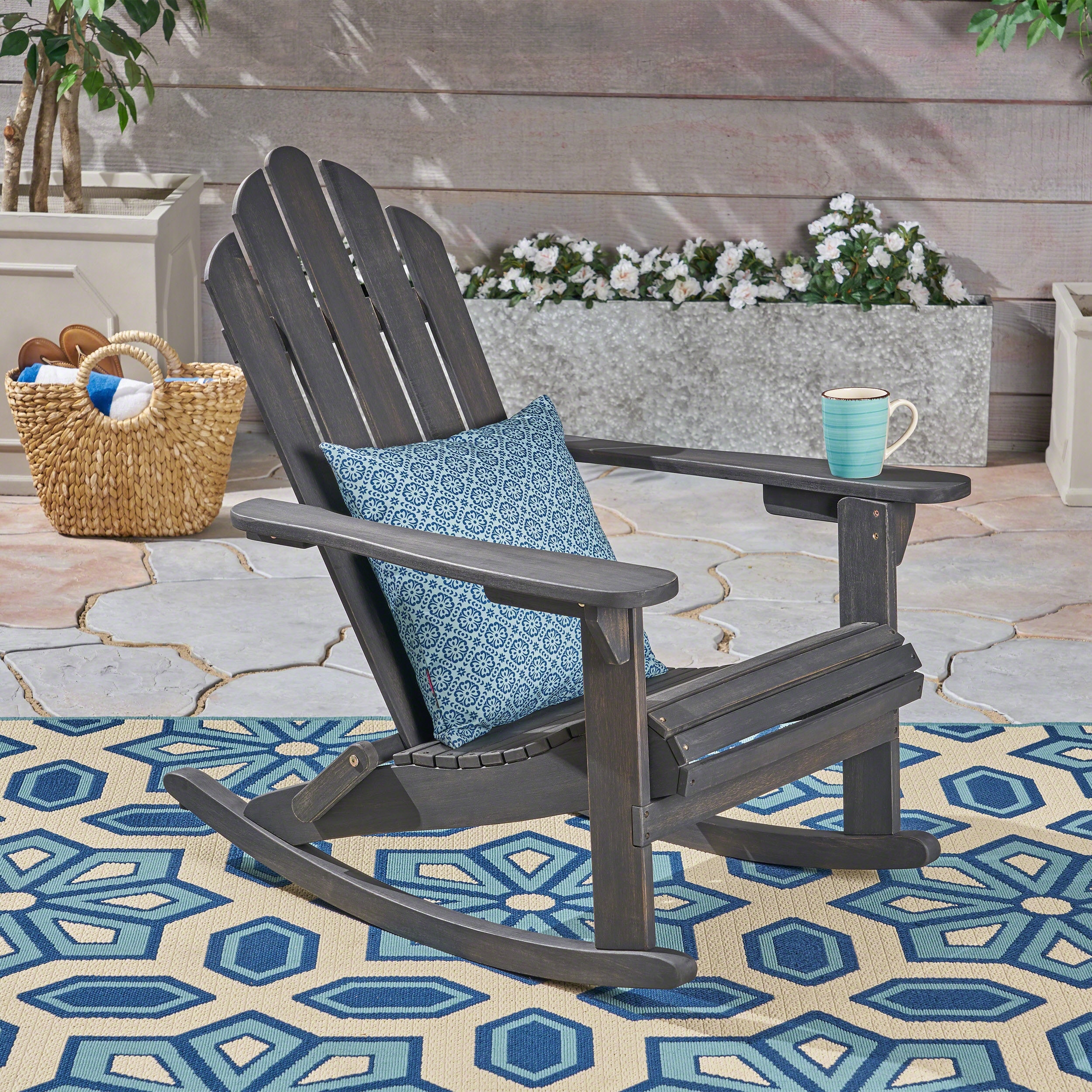 Malibu outdoor adirondack rocking chair by christopher knight top home