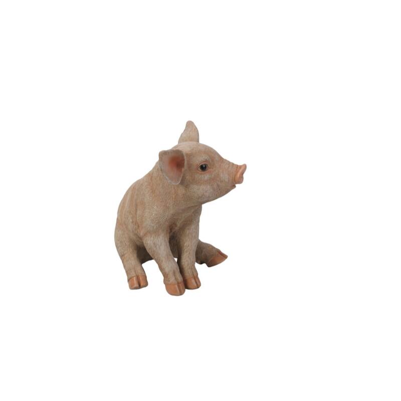 10" Small Sitting Pig Outdoor Garden Statue