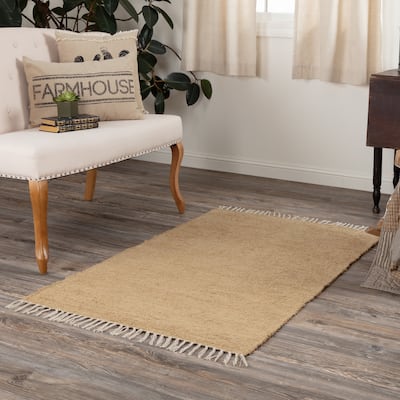 Burlap Natural Chindi-Rag Rug - 3' x 5'