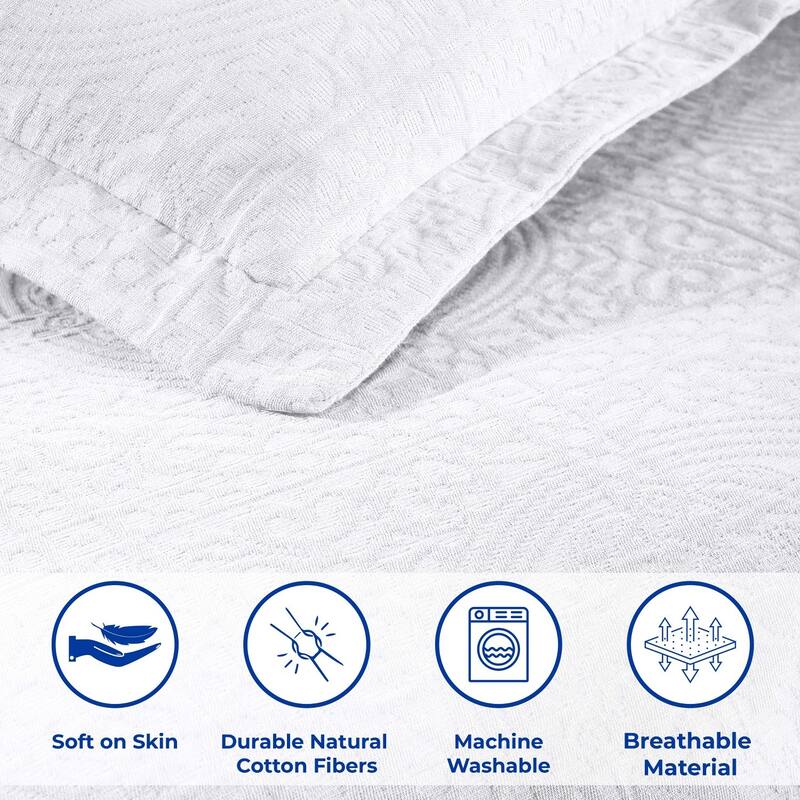 Superior Fleur De Lis Cotton Decorative Bedspread Set