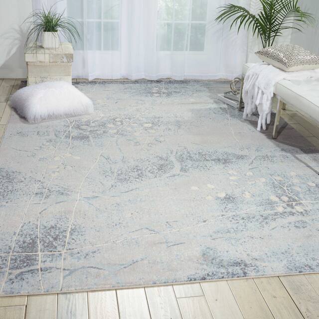 Copper Grove Oxford Floral Area Rug - Blue - 9'6" x 13'