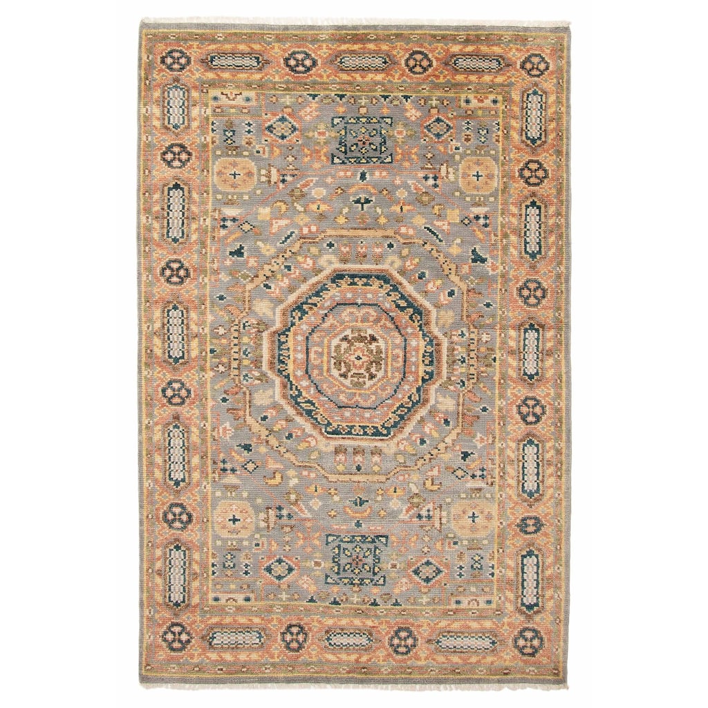 ECARPETGALLERY Hand-knotted Jules Serapi Grey Wool Rug - 5'1 x 7'11
