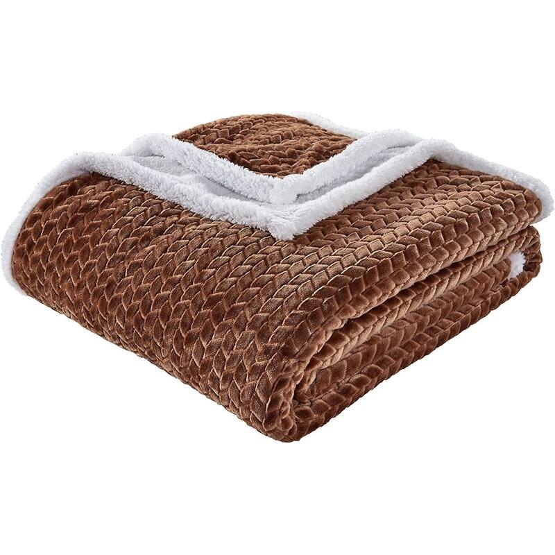 Home Essentials by Décor&More Braided Sherpa Blanket Bed Bath