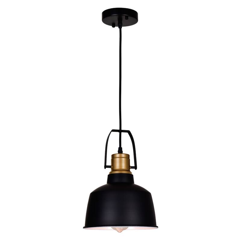Elisa 1 Light Down Pendant With Black Finish - Black