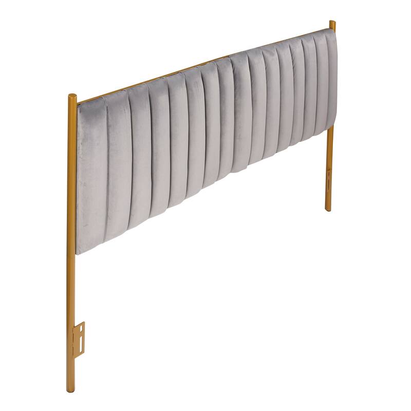 Silver Orchid Flohr Velvet Upholstered King Headboard