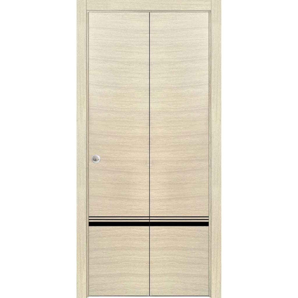 Bi-fold Doors 56 x 80 Planum 0012 Natural Veneer with Sturdy Tracks